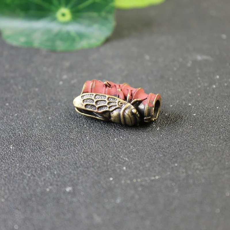 Bamboo Cicada Brass Knife Beads DIY Handmade Paracord Beads Lanyard Pendants Accessories EDC Outdoor Tool Umbrella Rope Hangings view 6