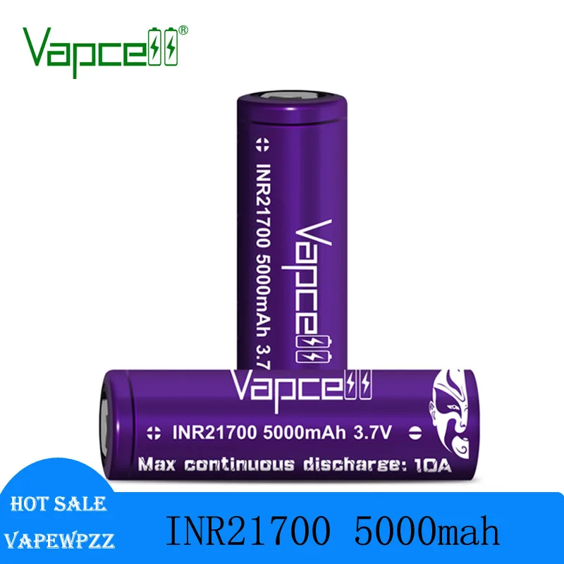 High Capacity Original Vapcell INR21700 5000mAh 10A 3.7V Battety Rechargeable 21700 Game Consoles Toy Cars li ion Batteries