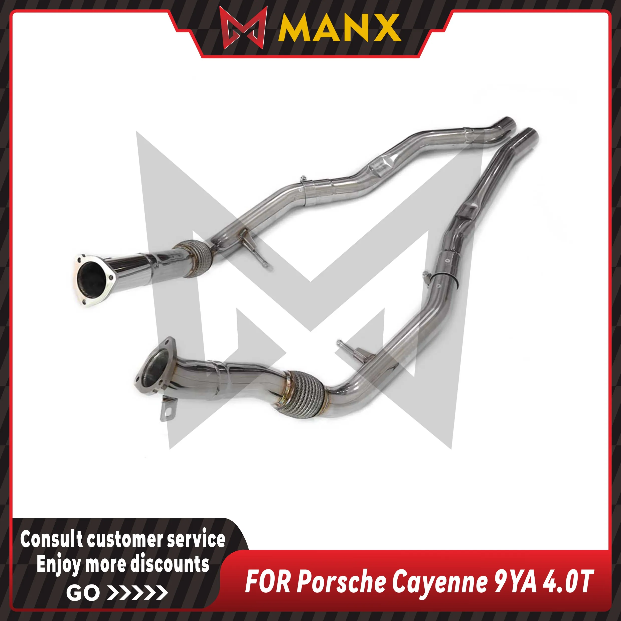 

Suitable for Porsche Cayenne 9YA 4.0T Stainless steel High Flow Resonant tube Performance Exhaust fitting