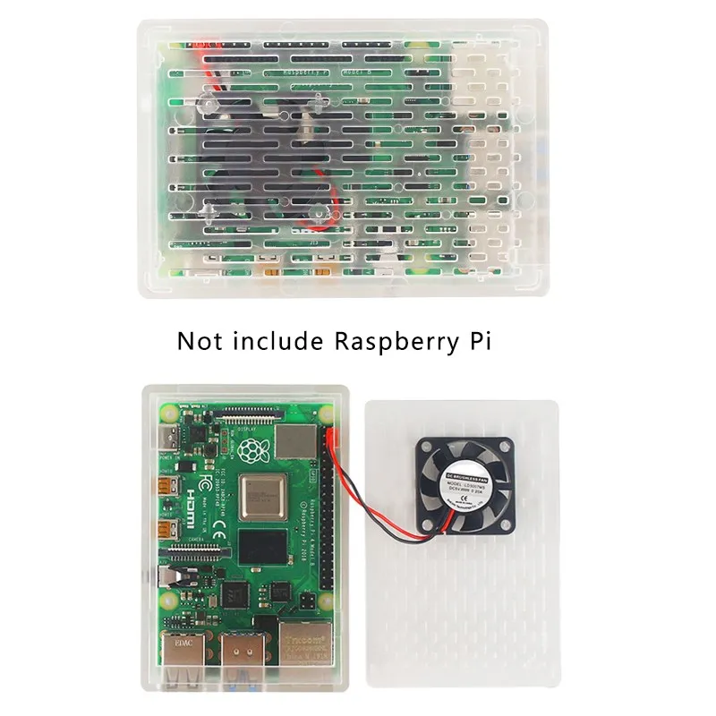 Raspberry Pi 4 Model B ABS Case Black Transparent Shell Plastic Prectective Box support 3.5 inch Screen LCD or Fan for RPI 4