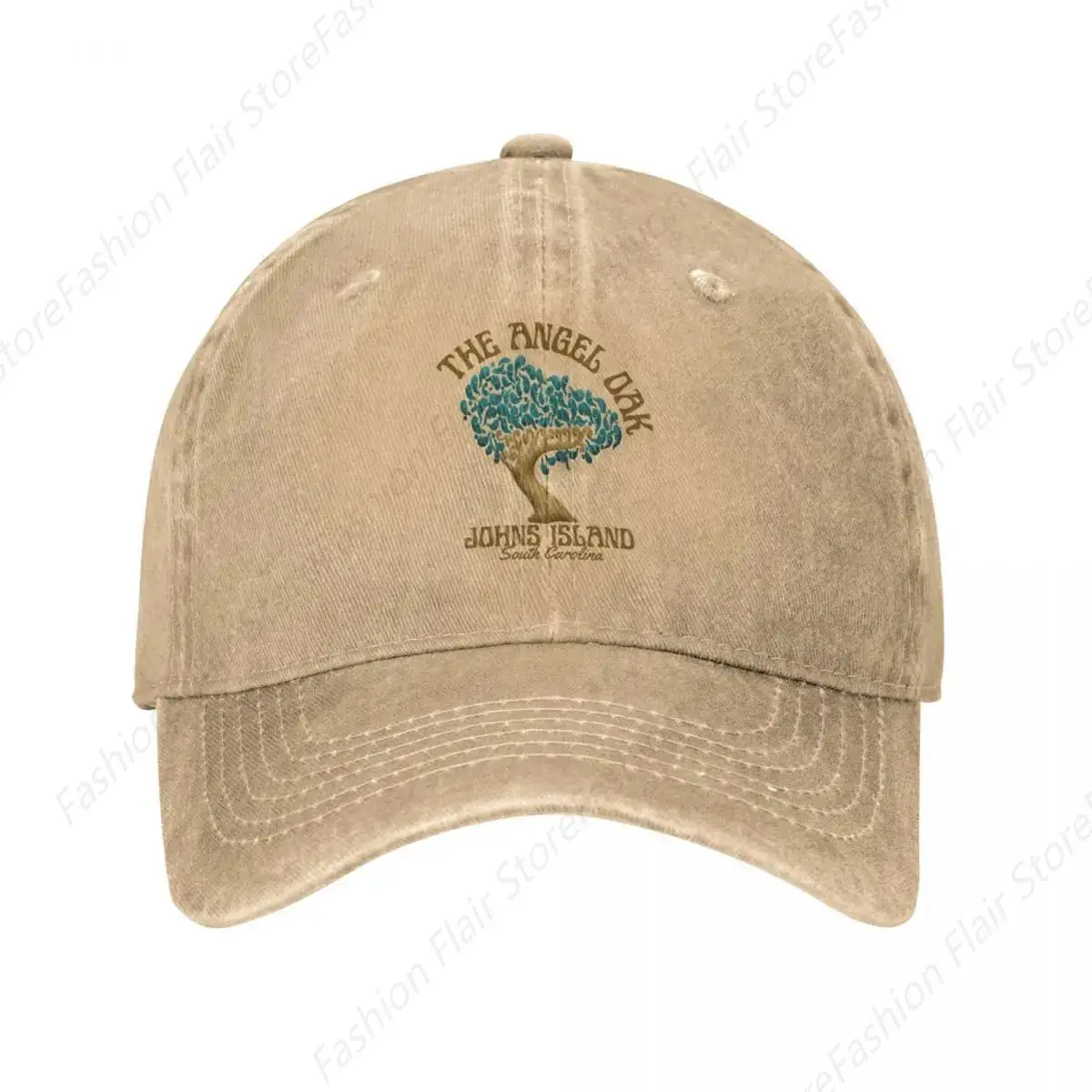 The Angel Oak Johns Island South Carolina, Brown Text- Vacation / Beach Cowboy Hat Bobble Hat Caps For Women Men'S