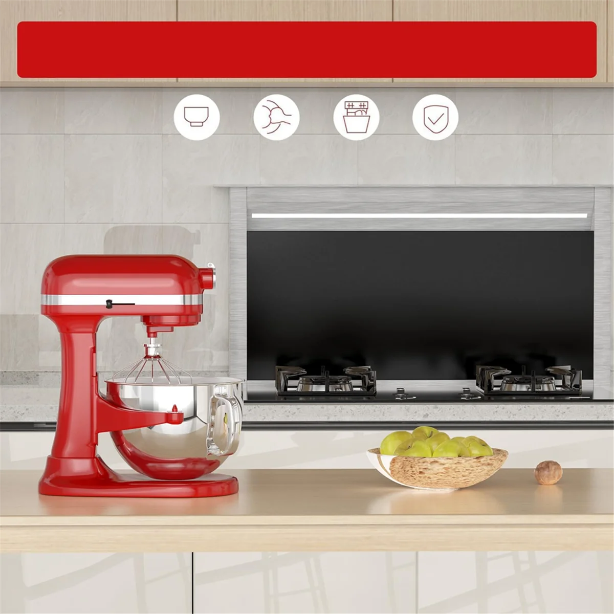 Neue 6QT Edelstahl-Mischschüssel für Kitchenaid Standmixer, Kitchen Aid Rührschüssel für 6QT Tilt-Head Mixer mit Griff