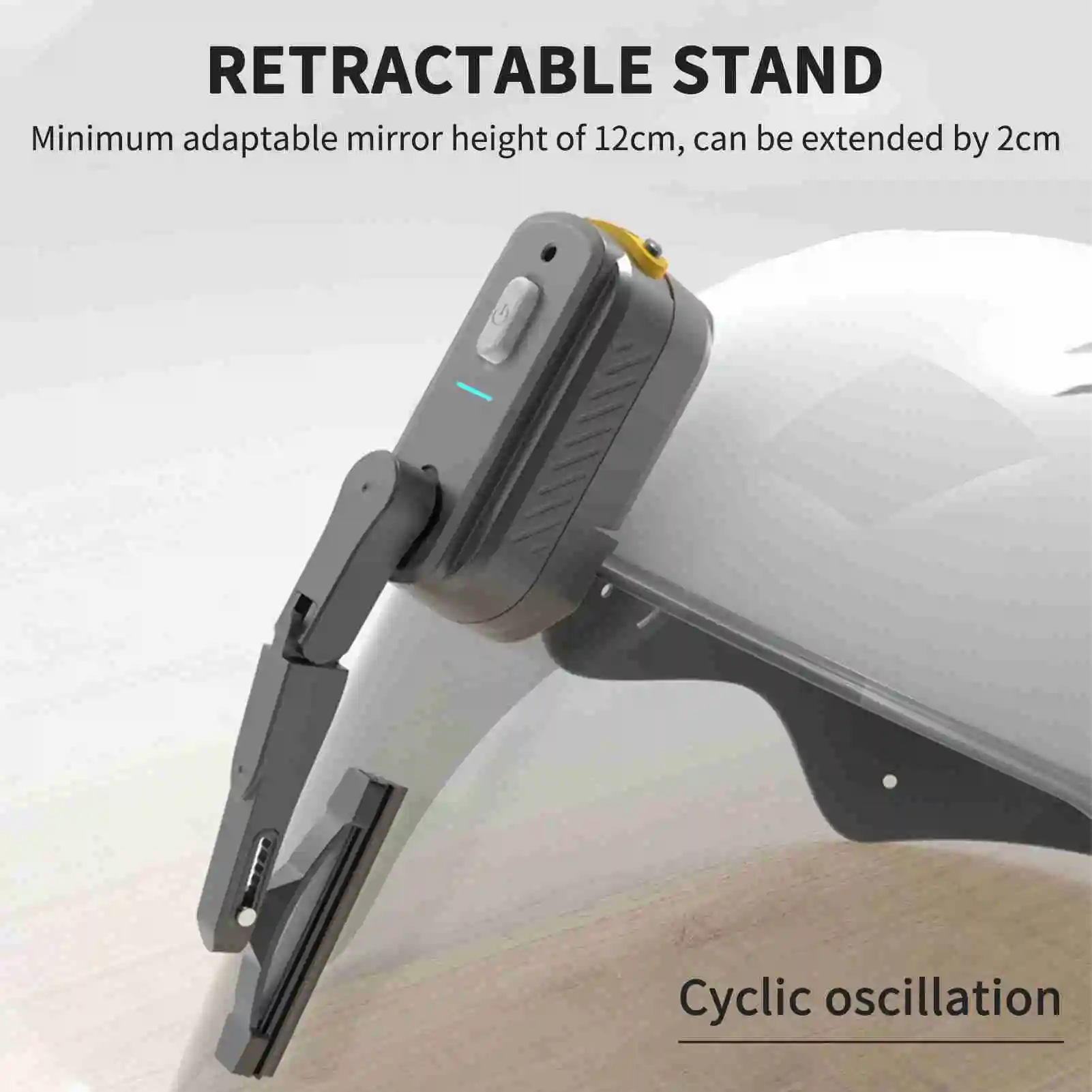 Limpador de para capacete de motocicleta ABS de alta resistência recarregável 2 velocidades ajustável limpador de para-brisa universal