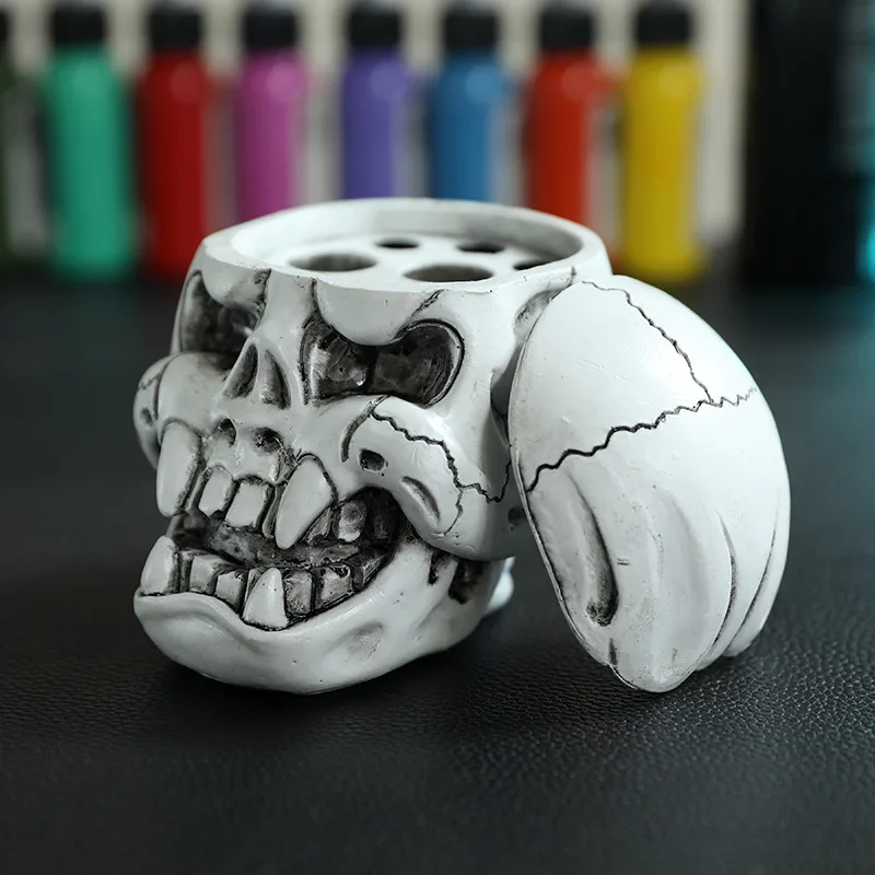 8-hole Tattoo Cup Holder Stand Color Rack Skull Display Rack Two-color Tatoo Tool Used Decorate Both Pigment Brack Container ABS