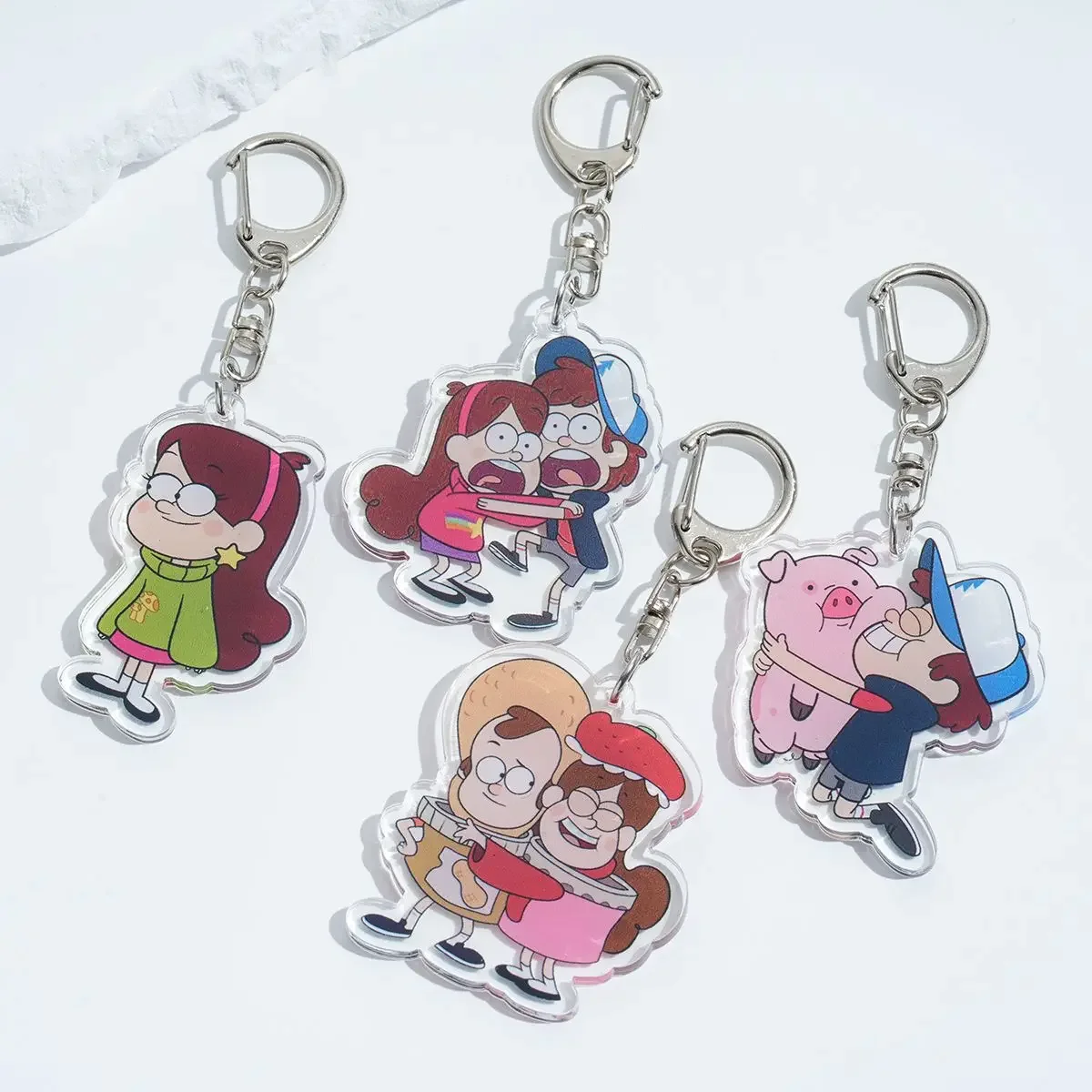 Anime Gravity Falls Acrylic keychain accessaries Cartoon funny Bag Pendant Gift cute bag charm Keyring Friends Fans Gifts