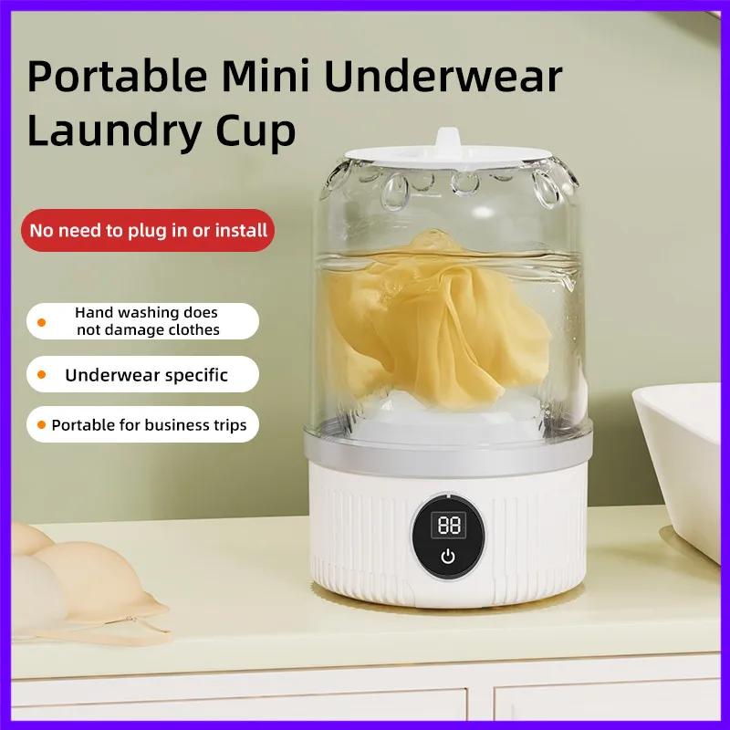 

Household Electric Washing Machine Mini Portable Underwear Laundry Cups Socks Pet Clothes Washing Tool for Travel