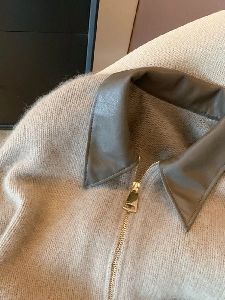 Deeptown-Cardigan Vintage à Fermeture Éclair pour Femme, Pull Court Respirant, Manches sulf, Style Old Money, Streetwear, Élégant, Coréen