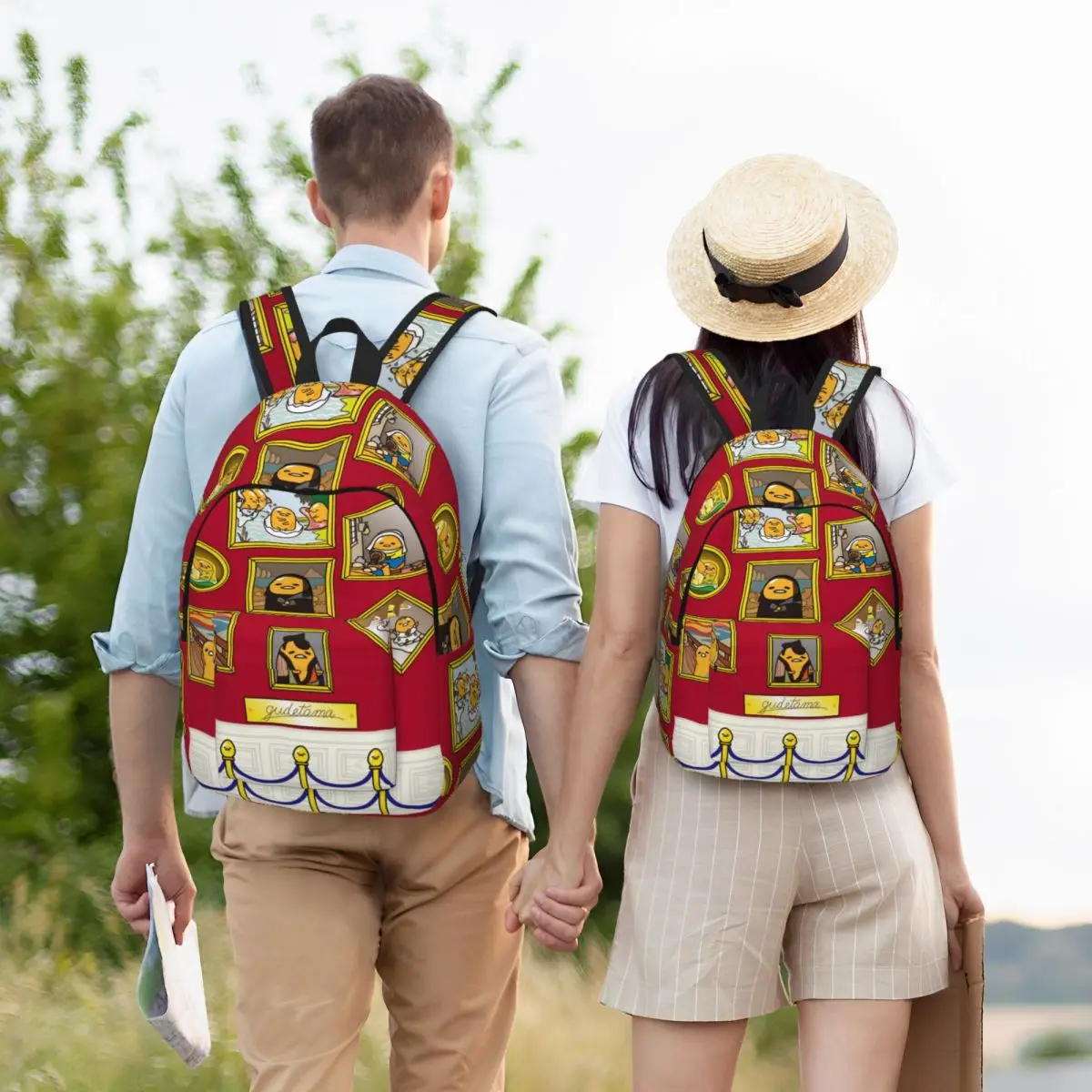 Gudetama Niedlicher Eier-Cartoon-Rucksack, Mittelschule, Schule, Studenten, Büchertasche, Teenager, Segeltuch, Tagesrucksack, Outdoor