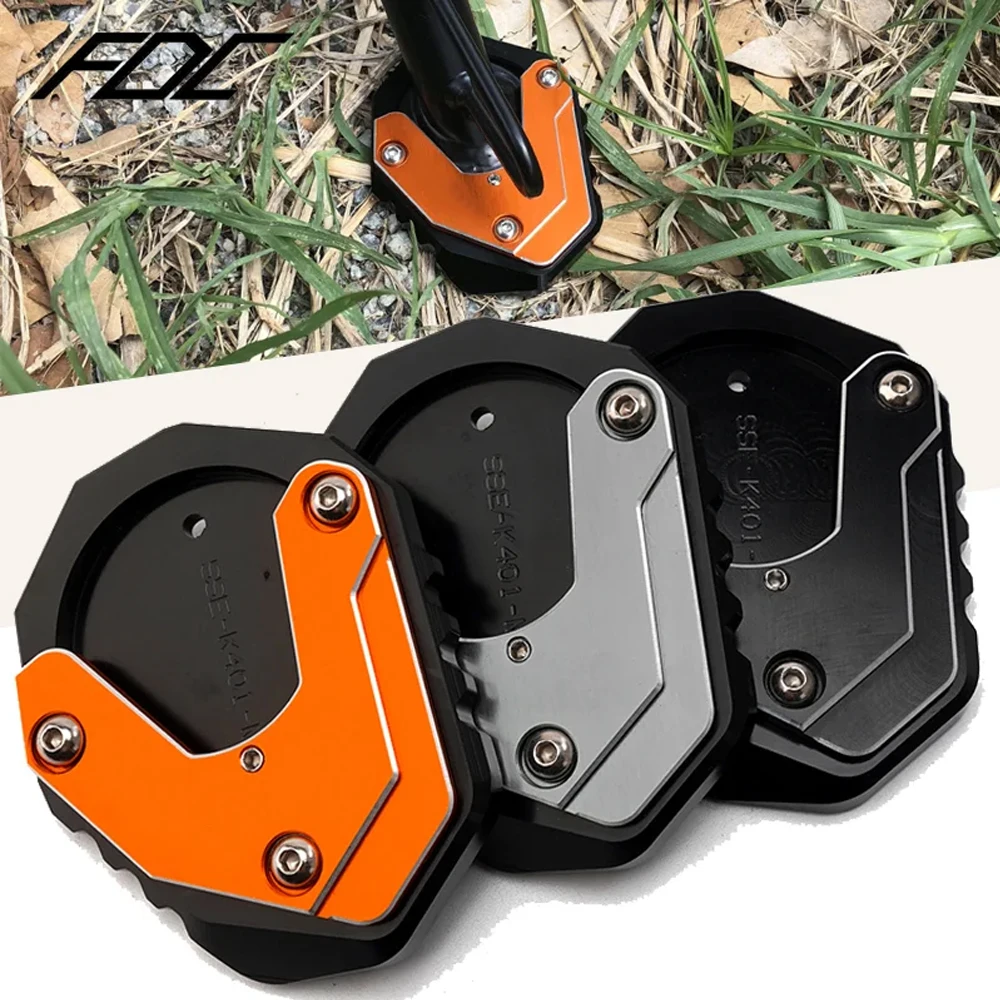 Tampas de válvula de pneu para motocicleta CNC Kickstand, Side Stand, Ampliar Pad, Extensão Plate, KTM Duke390 Duke 690 125 200 250 390