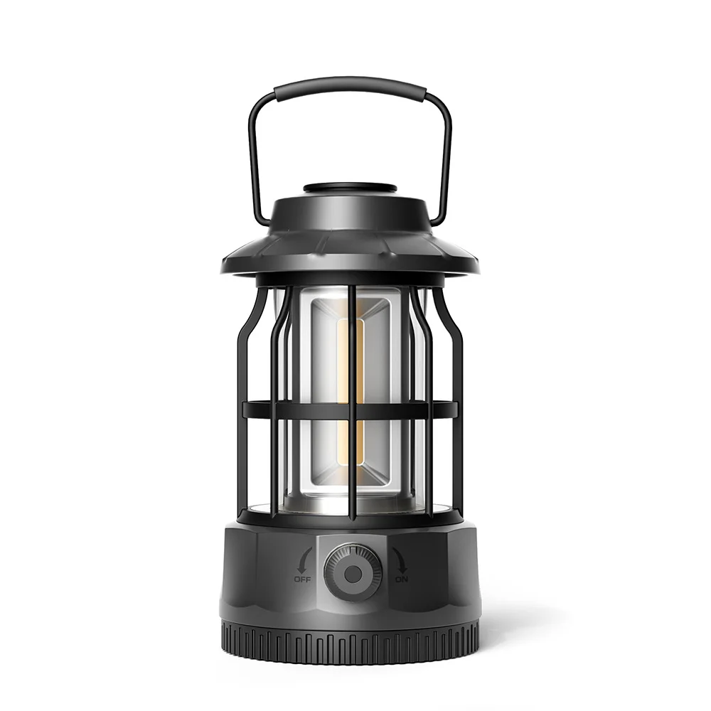 Generic Retro Outdoor Camping Lantern Portable Cob Tent Light Stepless Dimming Type-C Fast Charge Long Lasting For Campers Gift view 4