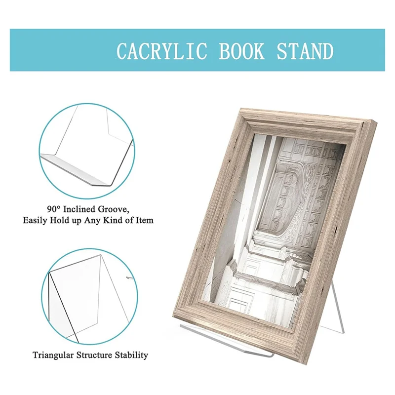 ABWP-6 Pack Acrylic Book Stand, Clear Book Display Easel, Acrylic Book Stand Holder For Displaying Comic Books, Albums