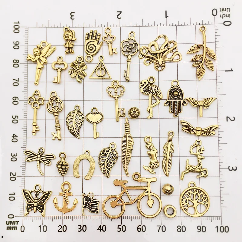 Tibetaanse Gold Kleur Vintage Retro Hart Vlinder Charm Voor Sieraden Maken Diy Handgemaakte Armband Oorbel Ketting Hanger Bulk