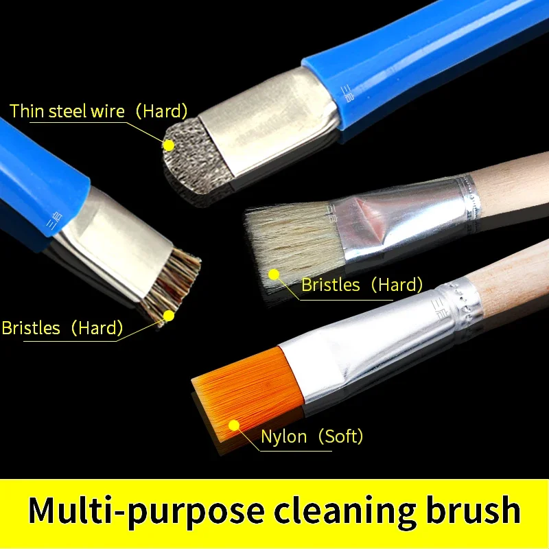 Clean brush hard/soft hair mobile phone repair man play motherboard clean double-headed bristle brush steel brush pad dedusting