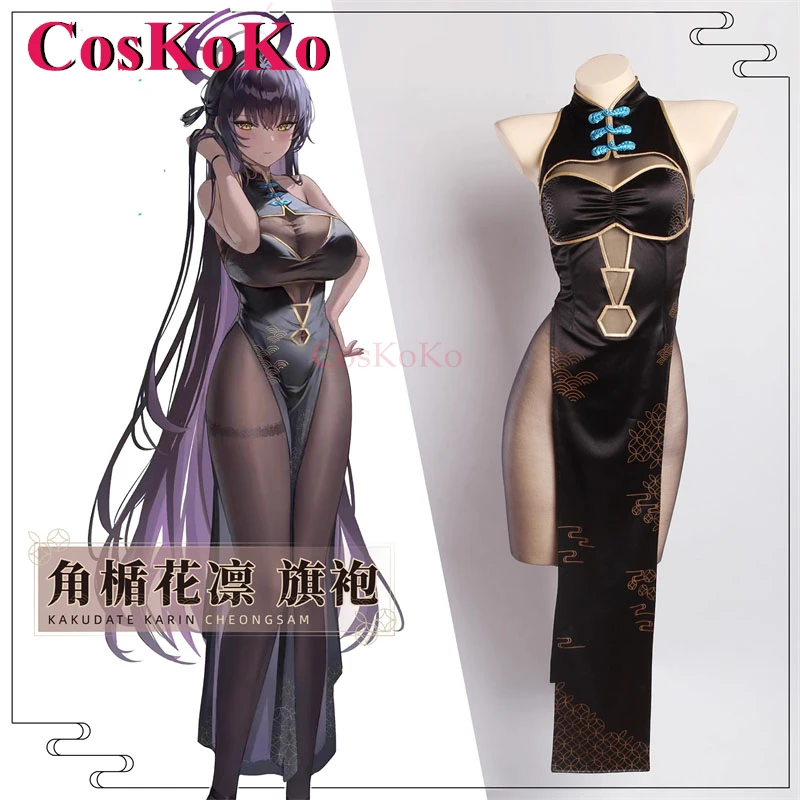

CosKoKo Kakudate Karin Cosplay Costumes Game Blue Archive Elegant Qipao Sweet Cheongsam Women Halloween Party Role Play Clothing