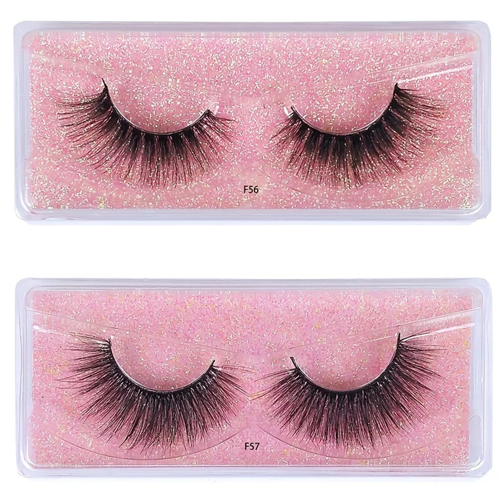 Faux-cils 3D en vison naturel, lot de 10 paires, pour le maquillage, en vrac, vente en gros