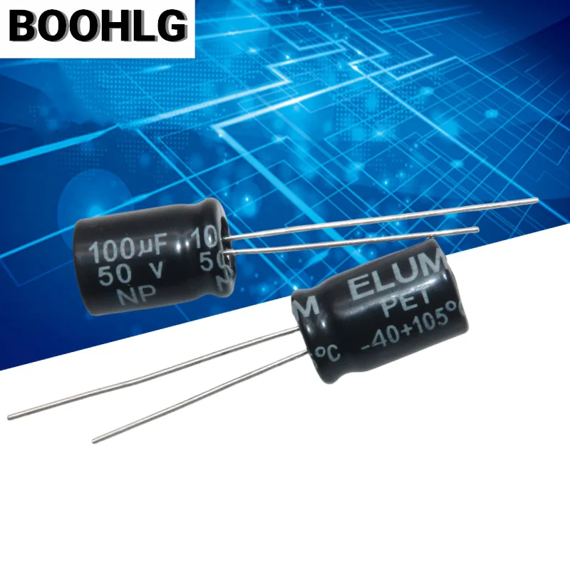 20PCS ELUM speaker audio frequency division NP non-polar electrolytic capacitor 50v 100uf 8X11mm