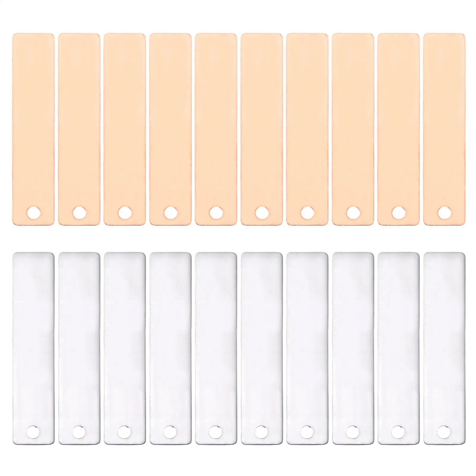 Copper Zinc Sheet 20 Pieces Pure Metal Educational Copper Zinc Electrode Strips For Physics Chemistry Experiments Learning