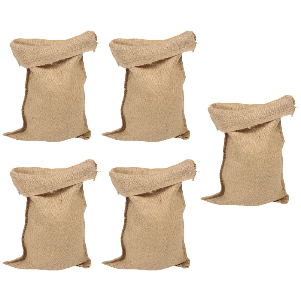 5pcs Flood Control Bags Heavy Duty Woven Storage Bags For Food Potato Vegetable Nuts Rice Peanut Gardening Sandbags Burlap Sacks