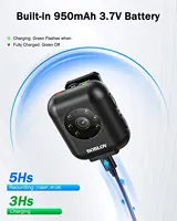 BOBLOV W4 Body Worn Camera 2K HD 64GB IR Night Vision Loop Recording Mini 50g 360° Head Mount Police Security