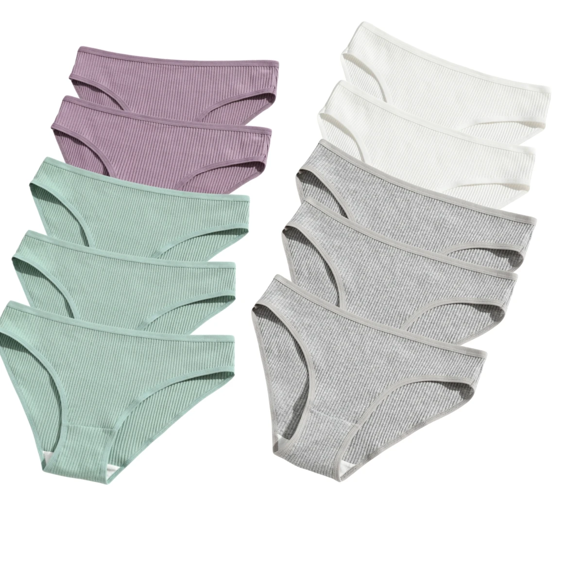 10 Stück/Set Damen Baumwoll-Slips Atmungsaktive Unterhosen Niedrige Taille Slips Sport Einfarbig Weiche Hautfreundliche Unterwäsche Täglicher Gebrauch S-XXL