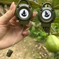 Durable Steel Wire Hunting Keychain PE Wire Rebound Quick Setting Trap Clip Retractable Easy Pull Buckle Outdoor Hunting Tool