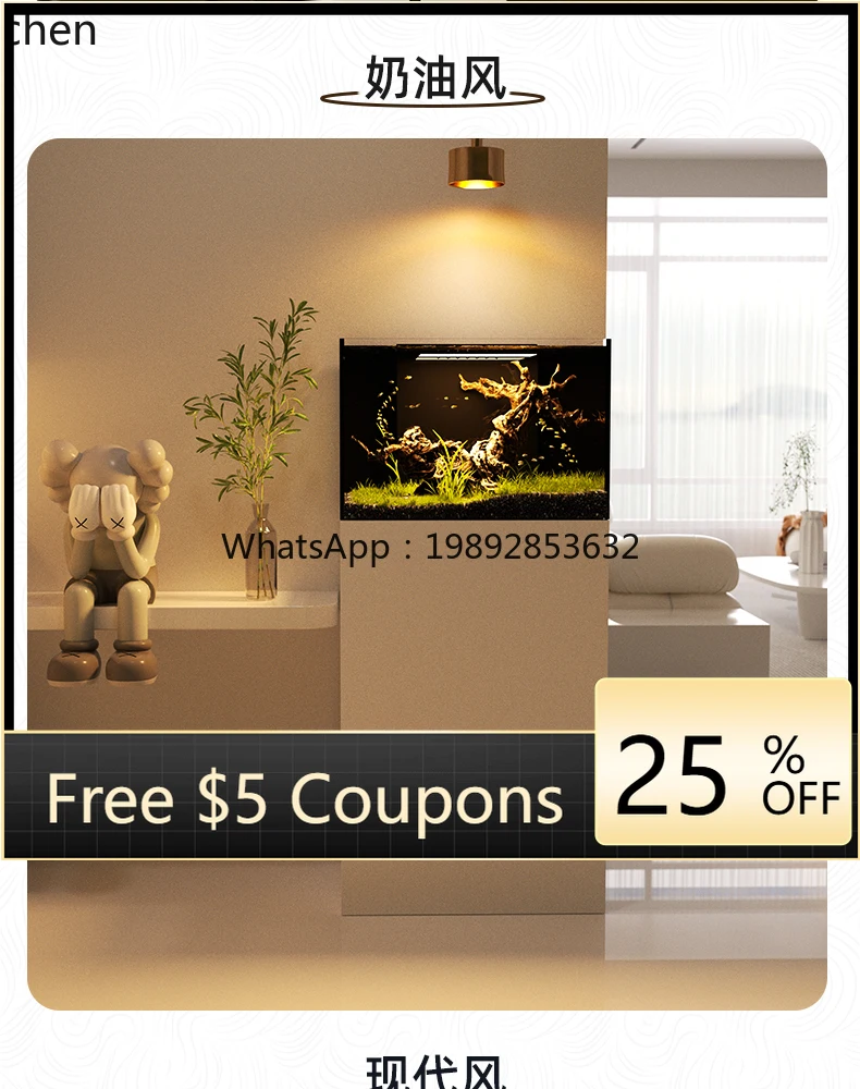 

new fish tank bottom filter filter system complete set of integrated small cabinet glass ultra-white stream sleeve tank