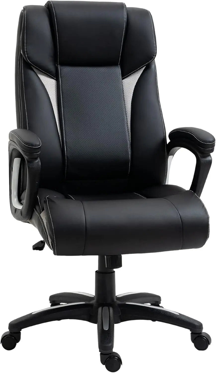 

Ergonomic High Ba Executive Office Chair With Padded Armrests, Adjustable Height Pu Leather Computer Desk Chair With Breathable