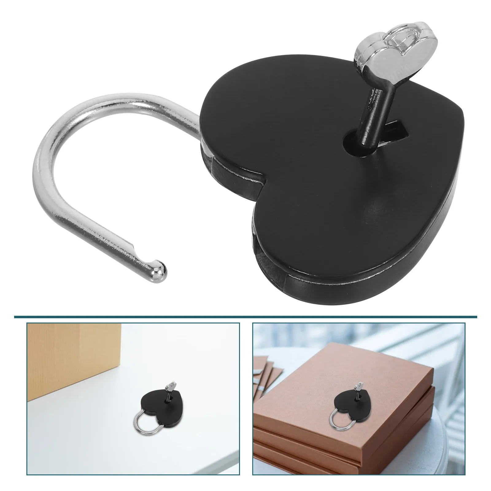 2Pcs Heart Shaped Padlock Key Set Sturdy Metal Mini Lock Romantic Gift for Couples Anniversaries Valentine's Day Diary Jewelry