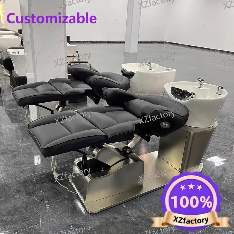 

Electric Rotating Lifting Shampoo Bed, Multifunctional Hair Washing Rinse Bed for Barbershop