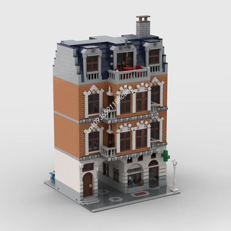 

3954PCS MOC Creative Street View Old Town Pharmacy Modular Model Architecture Building Block Diy Assembly Kids Toys Gifts