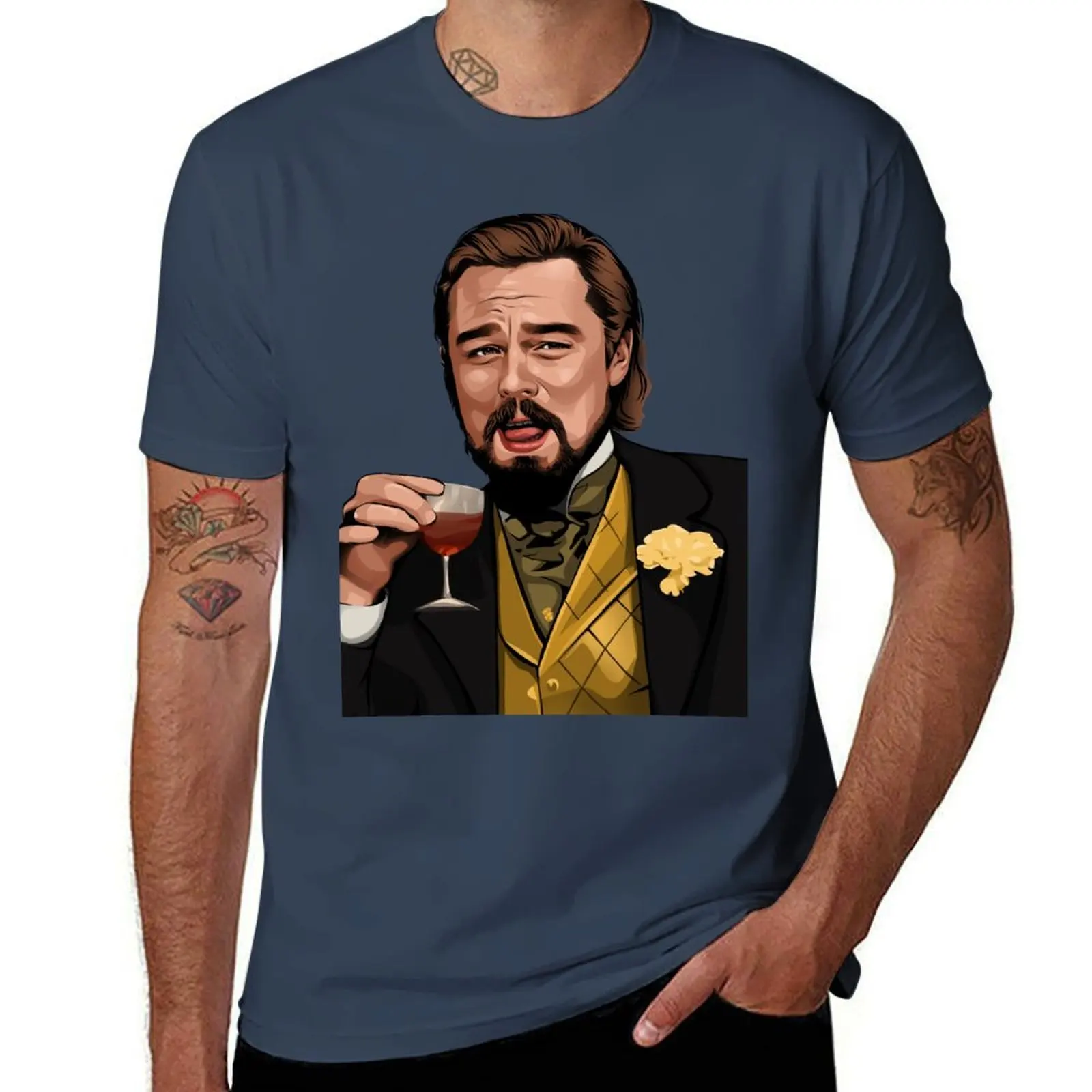 

Laughing Leo | Iconic Meme From Django Unchained T-Shirt t shirts for man cotton funny t shirts dark humor T-Shirt