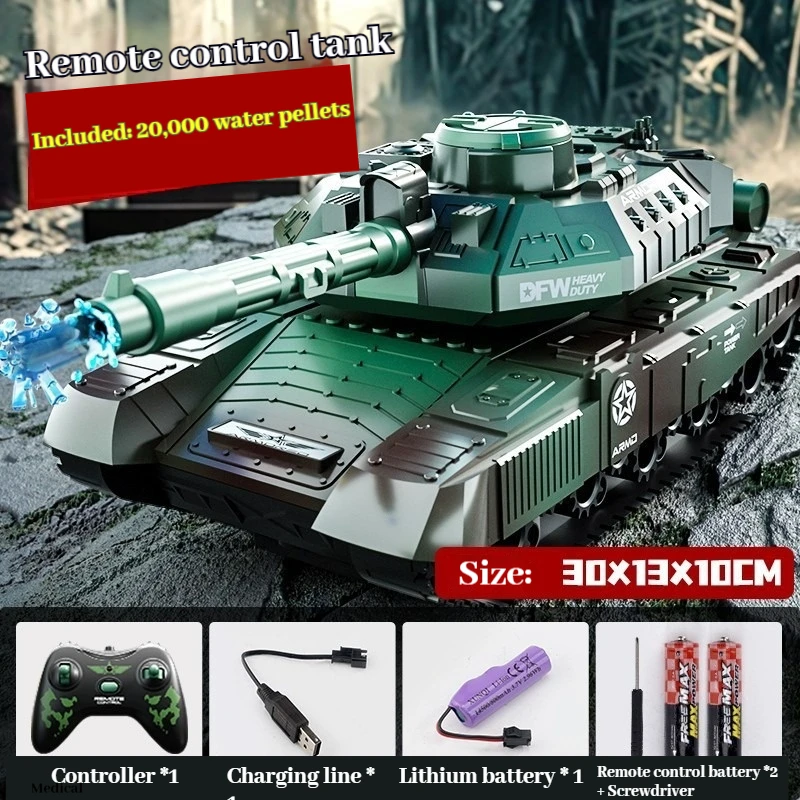DFW Remote Control Tank Car Large Military Model That Shoots Water Bombs For Indoor Outdoor Battle Game Adult Hobby Gift 2026