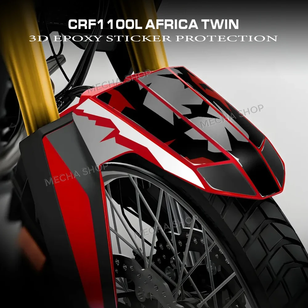 

For CRF1100L Africa Twin 2025 2026 Front Fender Sticker Kit Motorcycle Accessories 3D Resin Decal Kit
