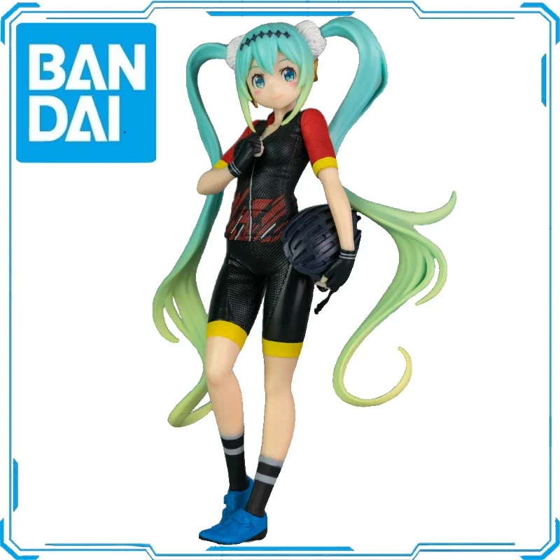 In Stock Original Bandai BANPRESTO EXQ Racing Miku 2018 TeamUKYO Action Figure Animation Toy Gift Model Collector Anime Genuine