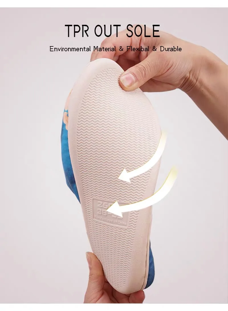 Cartoon Rumi Zoey Mira Warm Plush  Slippers  Non-slip House Slides Men and Women Toe Wrap Home Cotton Shoes