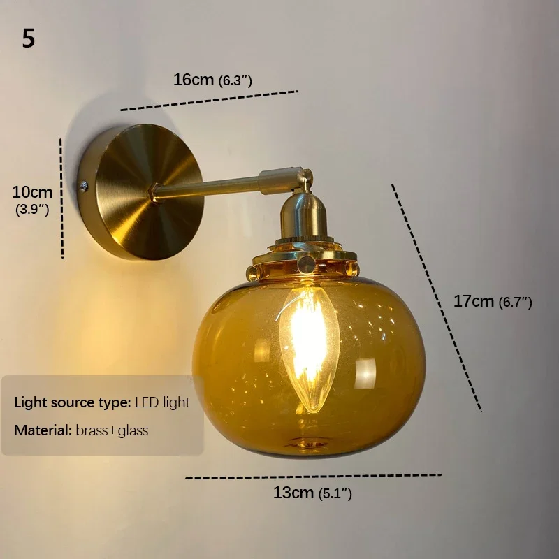 ALBERT Lámpara de pared de latón nórdico, lámpara de noche para dormitorio, sala de estar interior, lámpara de pared moderna para pasillo de Hotel