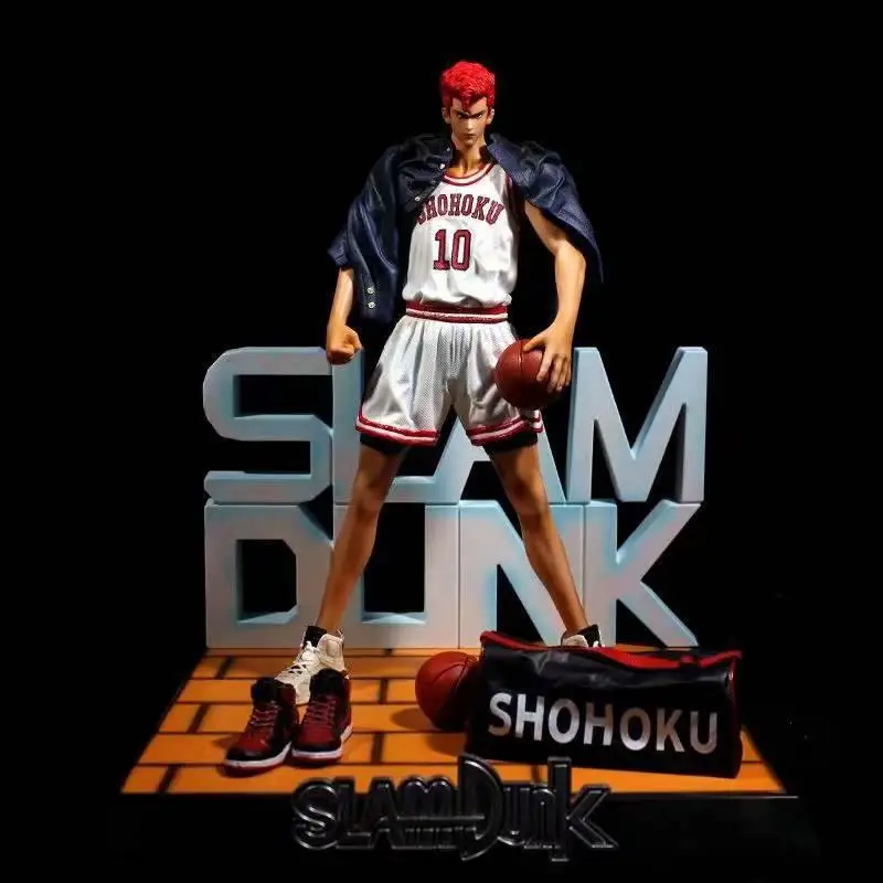 33cm Slam Dunk Sakuragi Hanamichi Standing Posture  Anime Figure Model Statue Boys Collection Desktop Decoration Ornament Toys