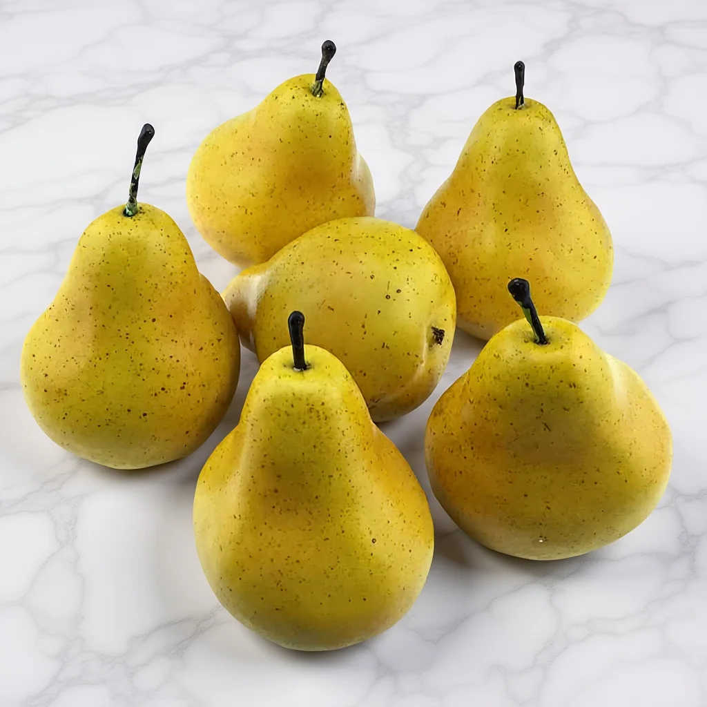 

6Pcs Artificial Pear Decoration Realistic Simulation Pear Decors Home Classroom Photography Photo Props Fruit Adornment