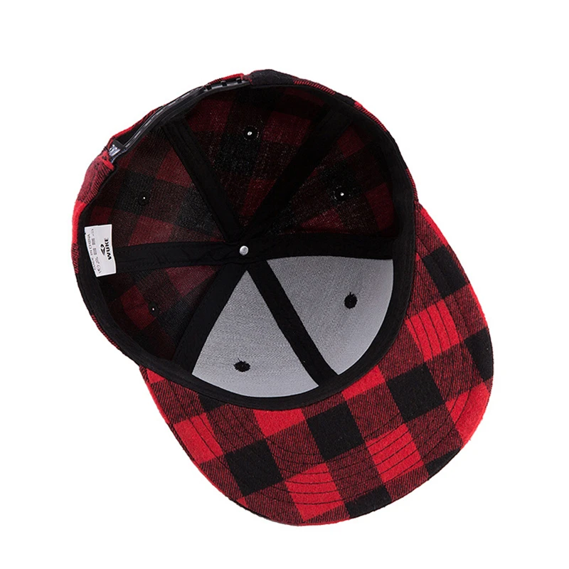 CLIMATE Red Plaid Snapback Cap Women Plaid Hat Cap Fashion Checks Cotton No Logo Hat Caps Classic Checks Cap Hat for Men Women