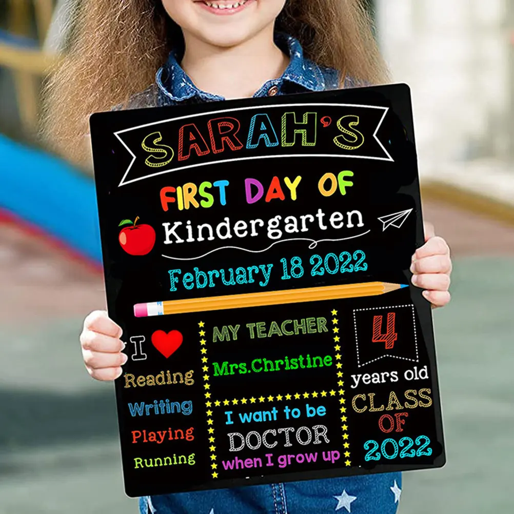 1pc/2pcs Double Sided Back To School Board Chalkboard Sign Colorful Notice Wall Signs Blackboard First Day Chalk Board Planner