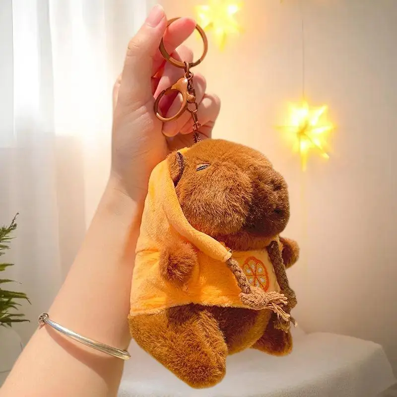 Creatieve Capybara Pluche Sleutelhanger Cartoon Dier Gevulde Pop Tas Hanger Rugzak Hangende Decoratie Mooie Sleutelhanger Geschenken