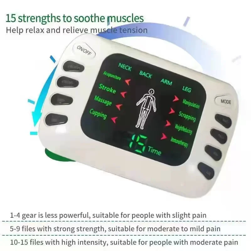 Electric Massager with 8 Massage Modes TENS Low Frequency Pulse EMS Muscle Stimulator for Relaxation