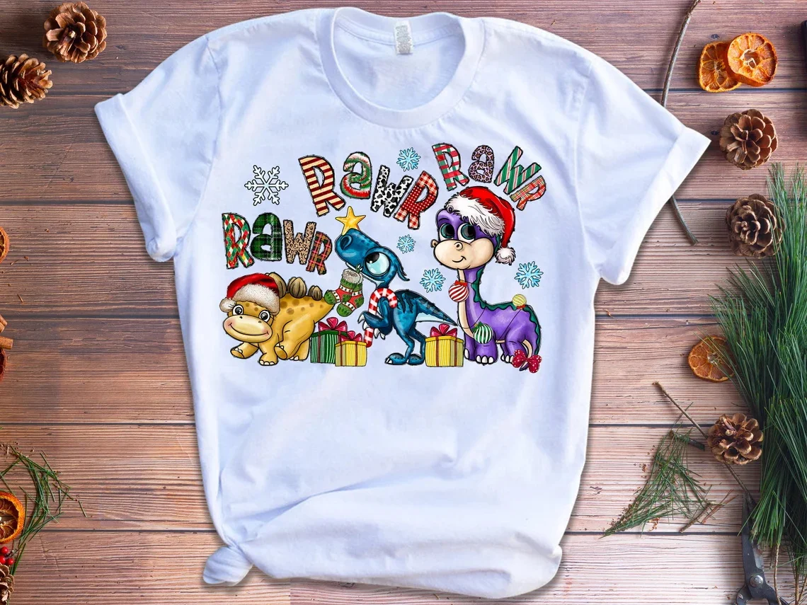 

Deer And Beer Graphic Print Tshirt Girls Marry Christmas Gift Snowflake T Shirt Femme Dinosaur/Dog T-Shirt Female Streetwear