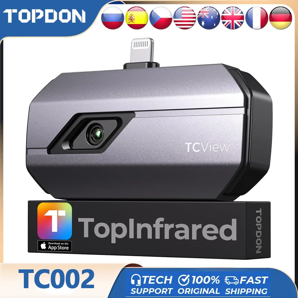TOPDON TC002/TC002C Cámara de imágenes térmicas infrarrojas Uso IOS Medición de termografía Smartphone 256 × 192 Soporte OEM/ODM
