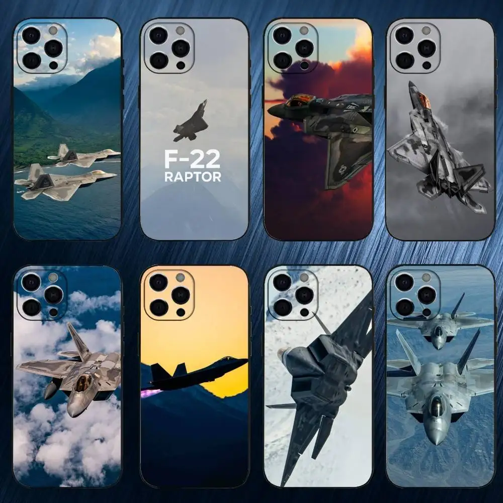 

Lockheed Martin F-22 Raptor Phone Case For iPhone 17,16,15,14,13,12,11 Plus,Pro Max, Soft Silicone Black Cover