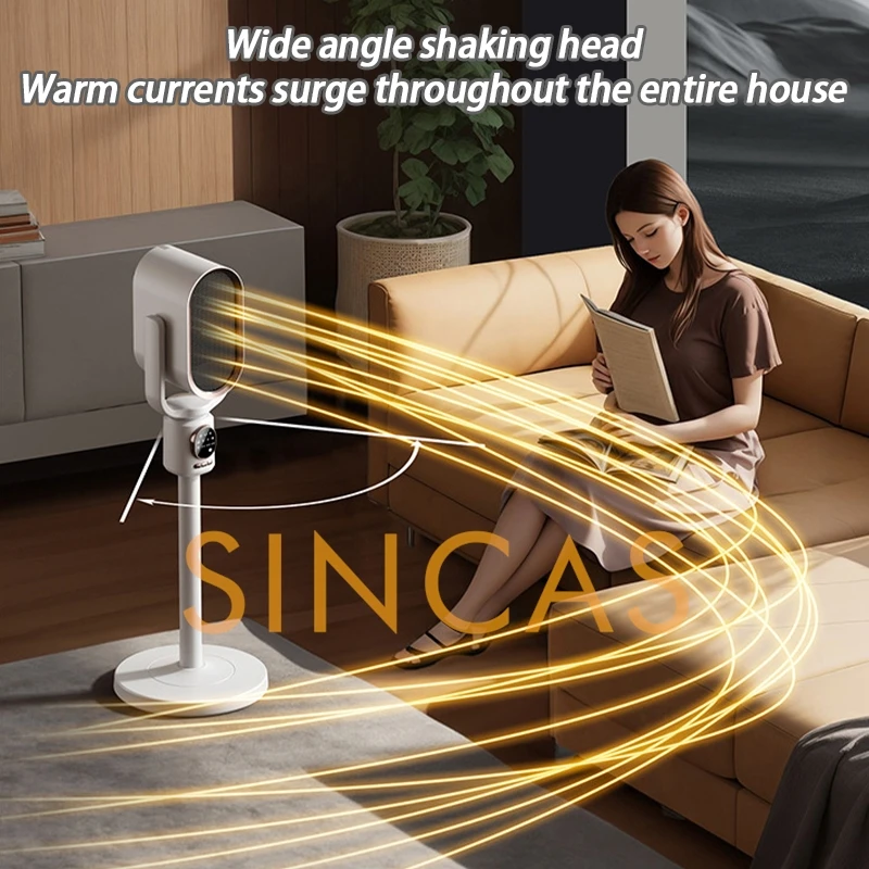 1800W Household Vertical Heater PTC Heating Dual-purpose Heater Intelligent Remote Control Multi-speed Energy-Saving Heater