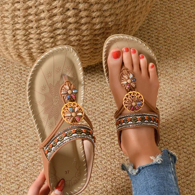Sandalias bohemias de verano 2026, para mujer cómodas y étnicas
