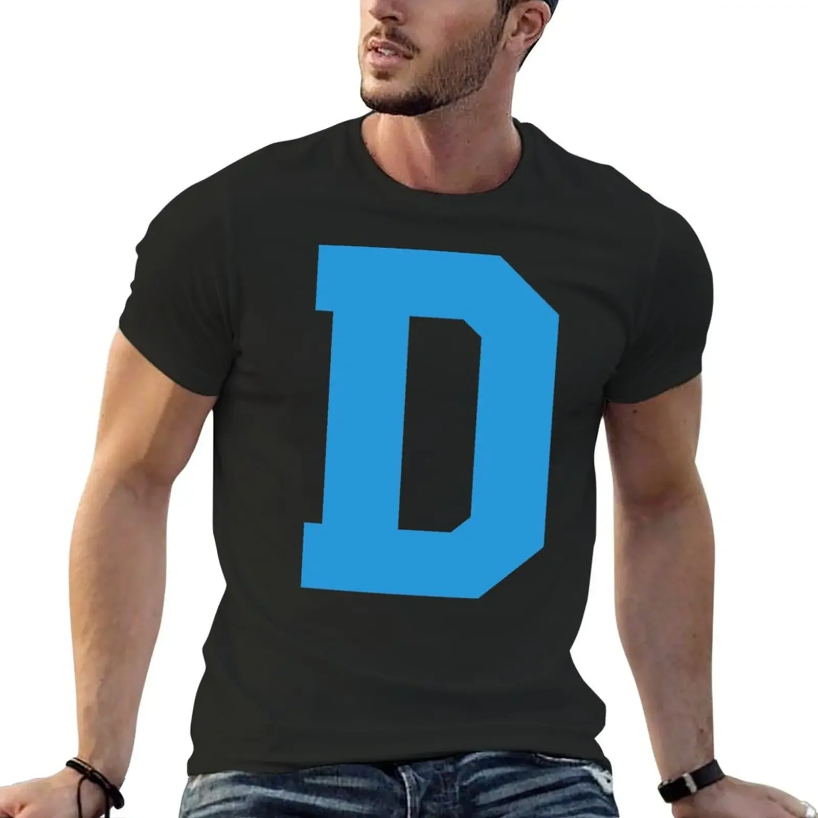 

Alphabet, Blue D, Sports letter D T-Shirt summer top plus size clothes customs oversized t shirt workout shirts for men