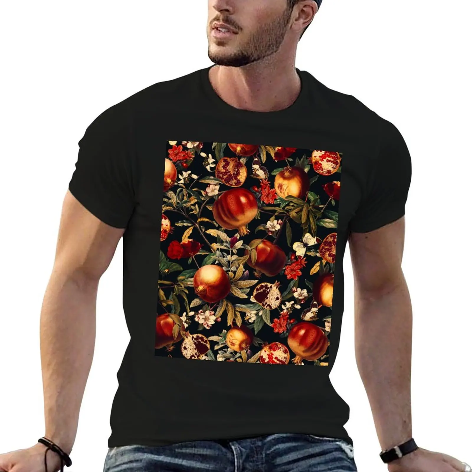 Pomegranate Garden II - Night T-Shirt Street Art Print Tee Shirt