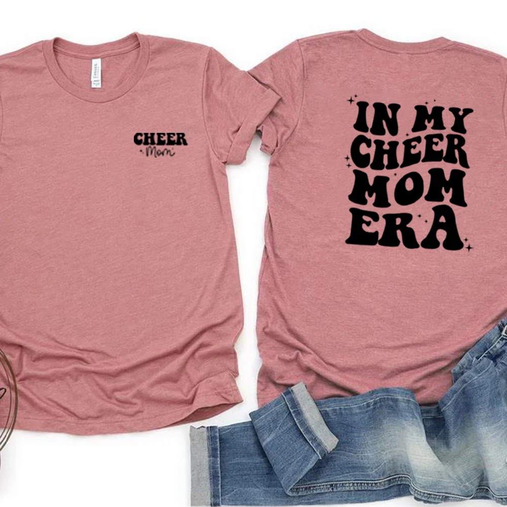 In My Cheer Mom Era T Shirt Cheer Mama Tee Mom Life Tshirt Women Short Sleeve T-shirt Cheerleader Merch Shirt